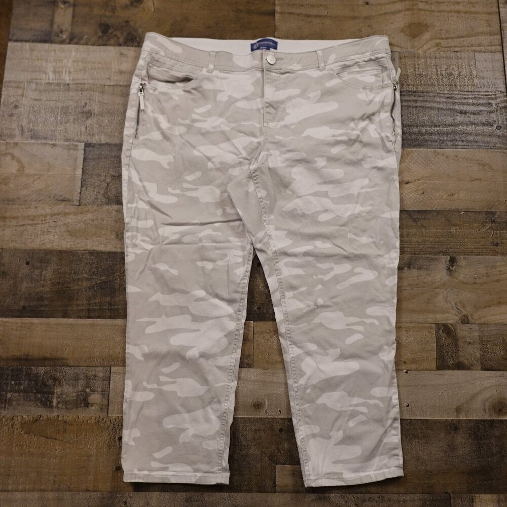 Democracy jeans Ab Solution skinny‎ crop women's 24W white camo